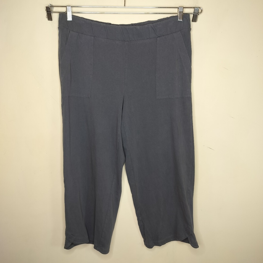 J Jill Pure Jill Wide Leg Cropped Pants Cotton Linen Knit